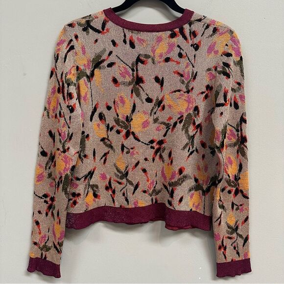 MISSONI Cardigan Women Size Medium Wool Blend Floral Boho Office - Picture 3 of 10